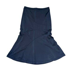 Halara Flare Bottom High Waisted Casual Stretch Work Midi Skirt Sz Medium Black